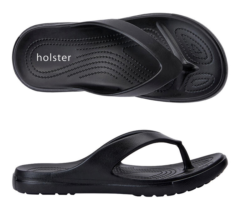 Séparateurs d’orteils, Noir Tongs Holster® en noir sur fond clair