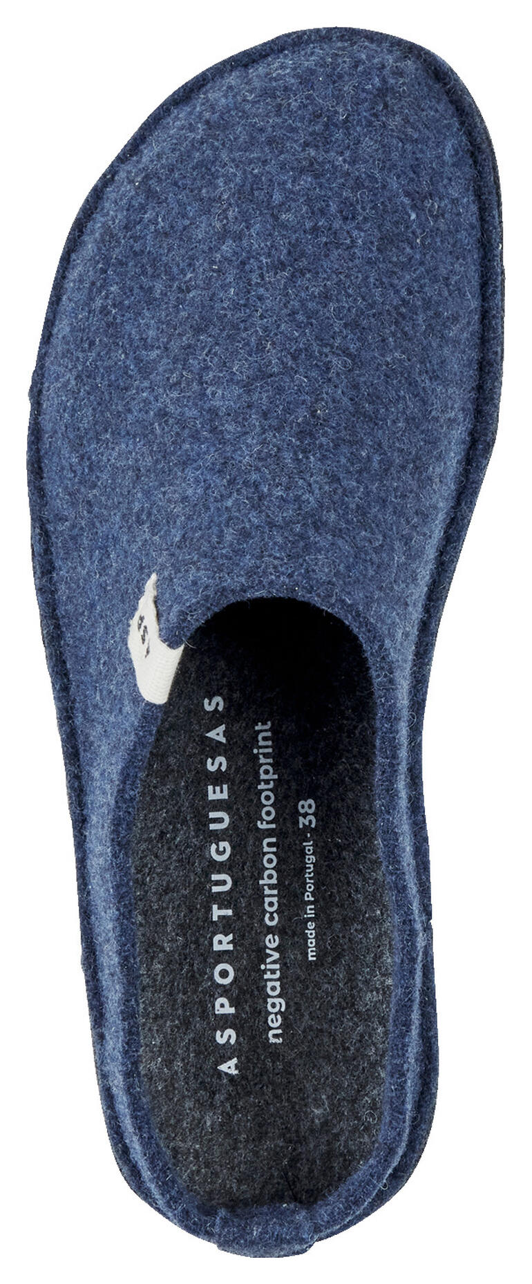 Chaussons bleu marine avec semelle plate et flexible.