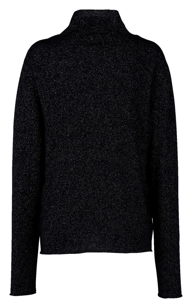 Vue de dos du pull glamour noir, taille 36.