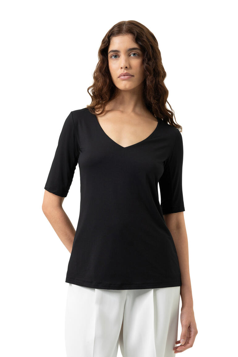 Shirt blazer fonctionnel mey noir avec décolleté en V