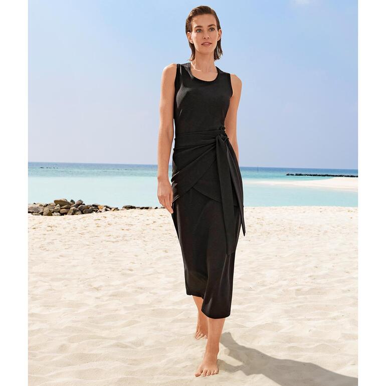 Robe de valise noire sans manches avec coupe cintrée
