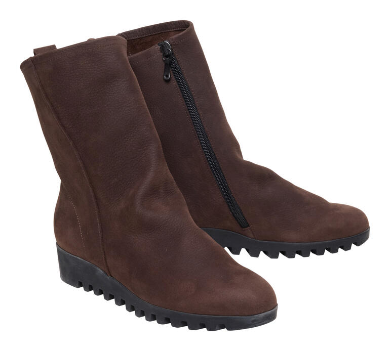 Botte confortable arche en brun avec fermeture éclair