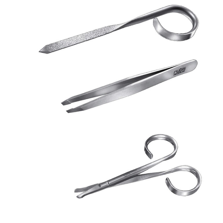 Set de manucure avec lime à ongles et pince à épiler en acier inoxydable.